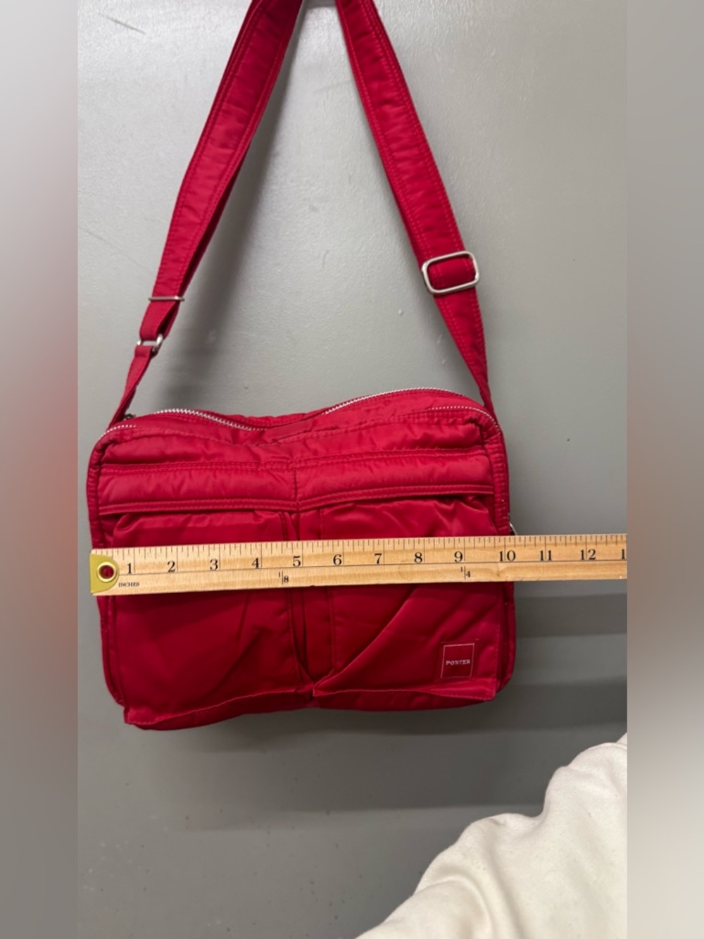 Porter Tanker Sling Bag Red Nylon Japanese Designer Shoulder Bag Unisex Compact - Picture 4 of 8